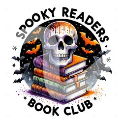 spooky readers book club png, book reader clipart