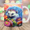 Hedgehog Mug Wrap, 11oz And 15oz Mug Template, Mug Sublimation Design, Colorful Flowers Mug Wrap Template, Instant Digital Download PNG.jpg