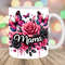 Mama Mug Wrap, 11oz & 15oz Mug Template, Rose Mug Sublimation Design, Pink Black Butterflies Mug Wrap Template, Instant Digital Download PNG.jpg