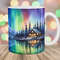 Northern Lights Mug Wrap, 11oz & 15oz Mug Template, Mug Sublimation Design, Forest Cabin Mug Wrap Template, Instant Digital Download PNG.jpg