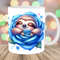 Sloth Sleeping In Blue Rose Mug Wrap, 11oz And 15oz Mug Template, Mug Sublimation Design, Mug Wrap Template, Instant Digital Download PNG.jpg