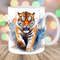 Watercolor Tiger Mug Wrap, 11oz And 15oz Mug Template, Mug Sublimation Design, Mug Wrap Template, Instant Digital Download PNG.jpg
