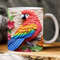 3D Bright Parrot Flowers Mug, 3D Colorful Bird Mug, 3D Flower Mug, 3D Parrot, 3D Mural Mug, 11oz 15oz Mug Sublimation Wrap, Digital File.jpg