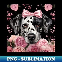 dalmatian and roses - premium png sublimation file