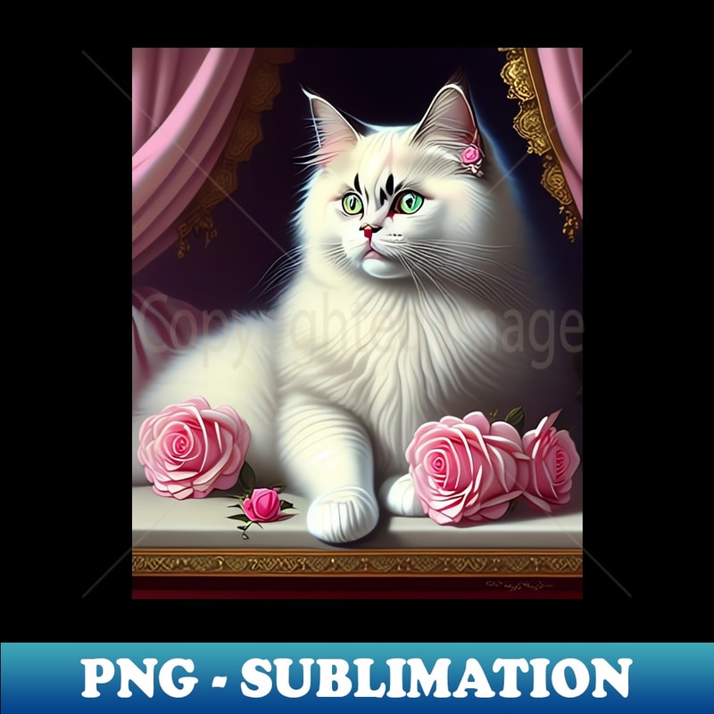 Luxury Ragdoll With Roses - Special Edition Sublimation PNG File