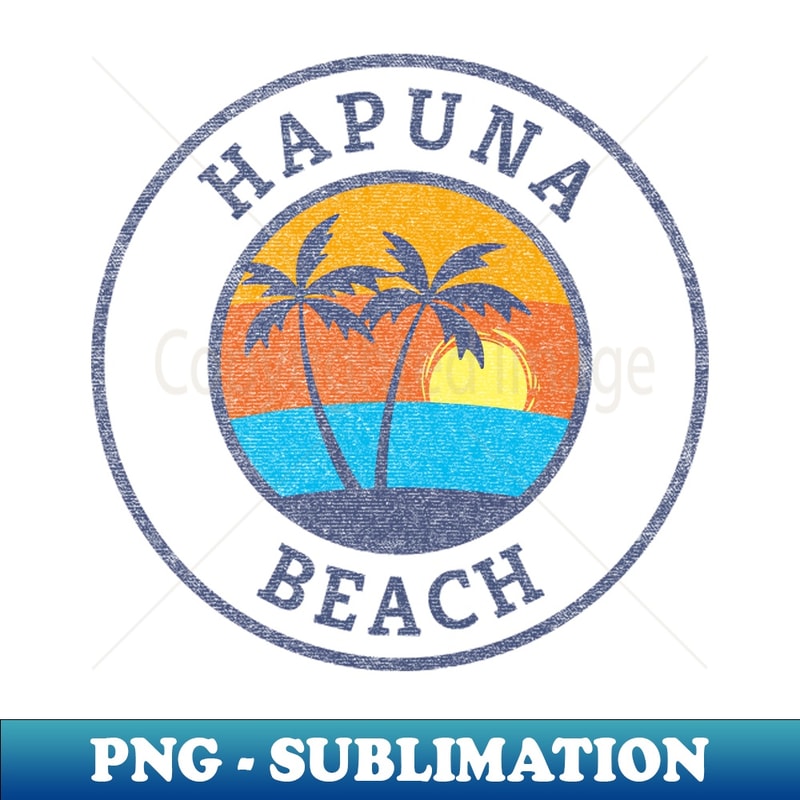 Hapuna Beach, Hawaii Faded Classic Style - Unique Sublimation PNG Download