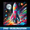 Colorful Space Rocket Liftoff - Artistic Sublimation Digital File