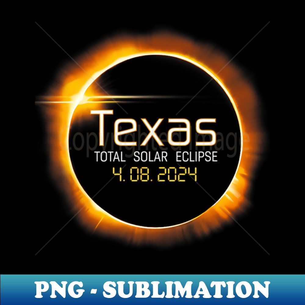 2024 Solar Eclipse Texas Usa Totality - Premium PNG Sublimation File