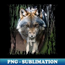 mother wolf with her cub. wolves. - exclusive sublimation digital file