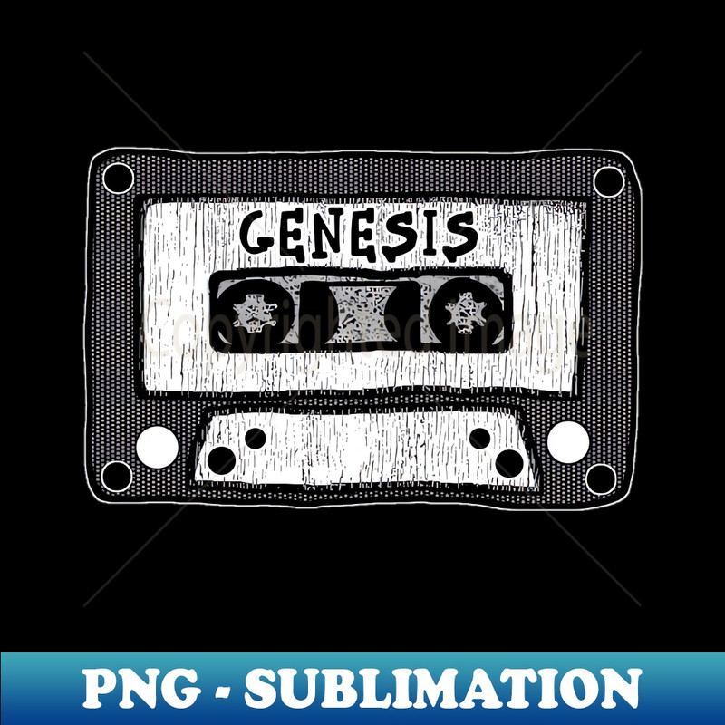 genesis cassette black and white - High-Quality PNG Sublimation Download