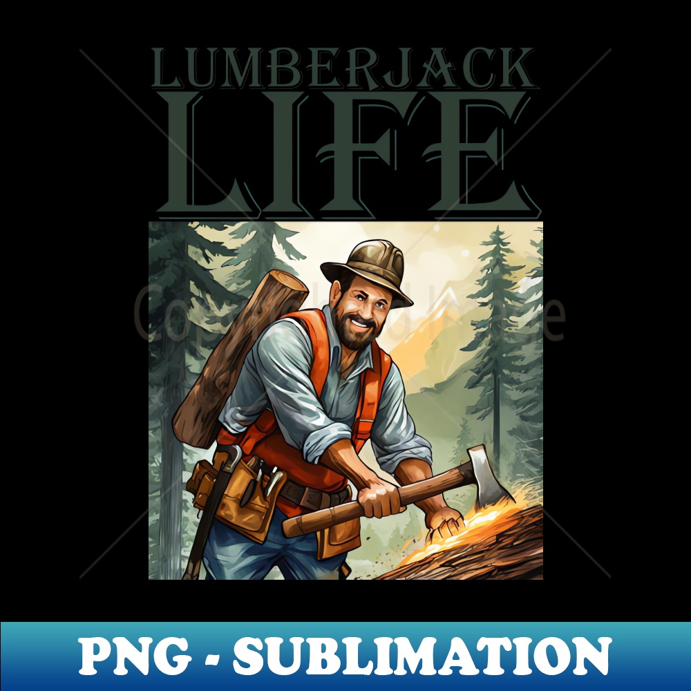 Rustic Lumberjack Life - PNG Transparent Digital Download File for Sublimation
