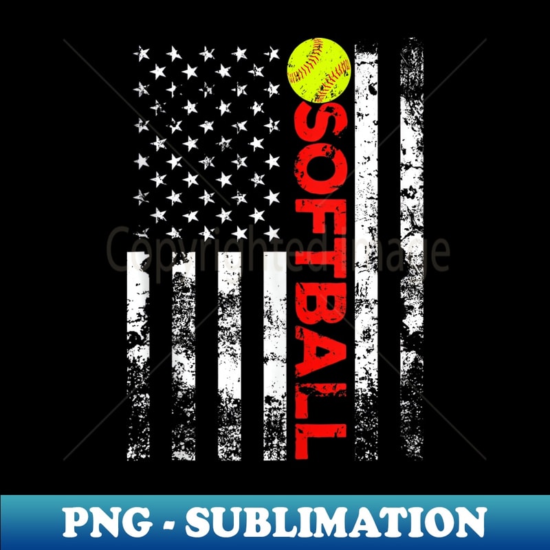 American Flag Softball Team - Aesthetic Sublimation Digital File