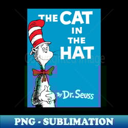 dr. seuss the cat in the hat book cover - vintage sublimation png download