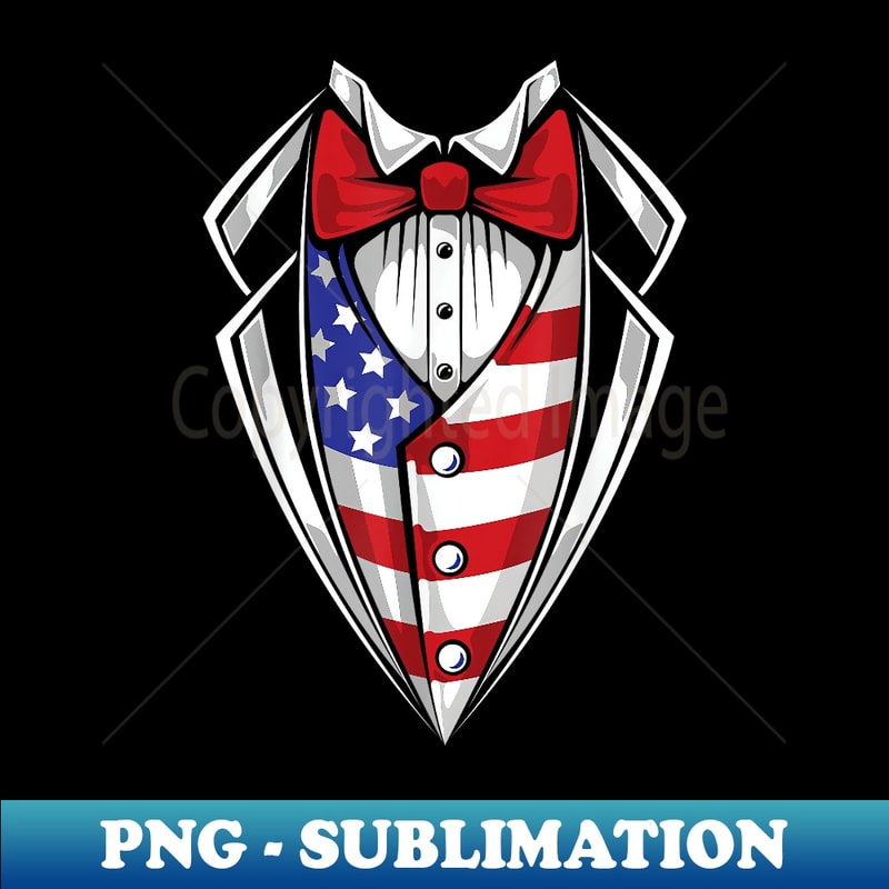 USA Suit Tuxedo Patriotic 4th of July Flag America American - Exclusive PNG Sublimation Download