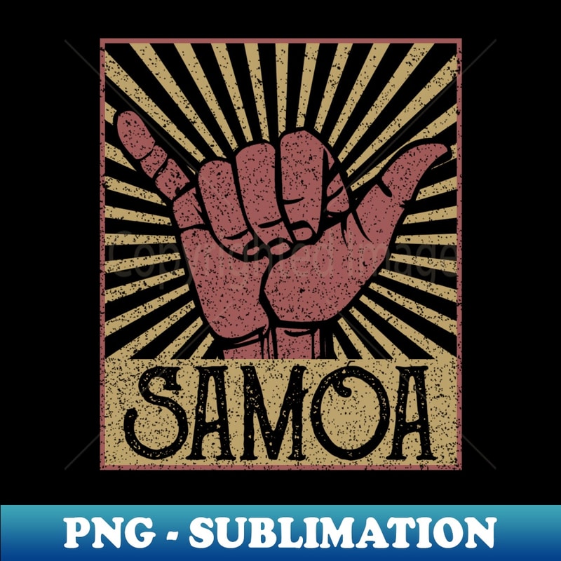 Vintage Shaka Samoa Samoan Beach Sunset Surfer 1 - Exclusive PNG Sublimation Download