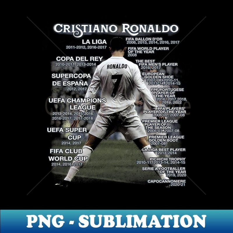 Cristiano Ronaldo Stats - Aesthetic Sublimation Digital File