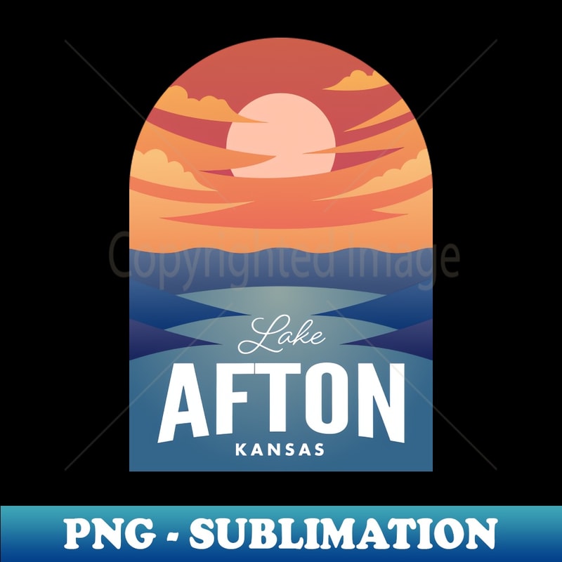 Lake Afton KS Retro Sunset - Vintage Sublimation PNG Download