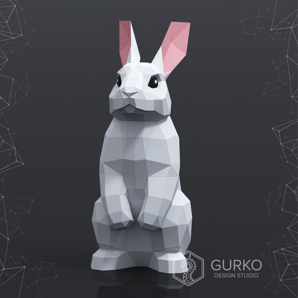 Papercraft Rabbit Roblex Standing Rabbit (1900 mm) Papercraft, Hare, Pdf, Gurko, Pepa - Inspire ...