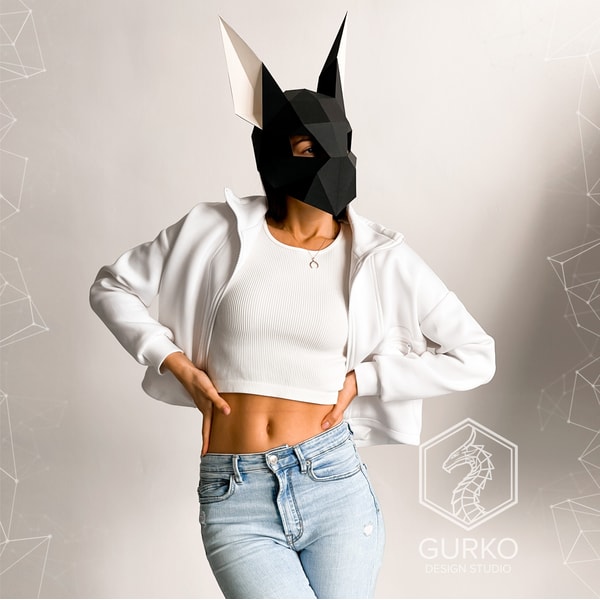 Futuristic Rabbit Mask Futuristic Rabbit Mask Papercraft, Pdf, Gurko, Pepakura, Tem - Inspire ...