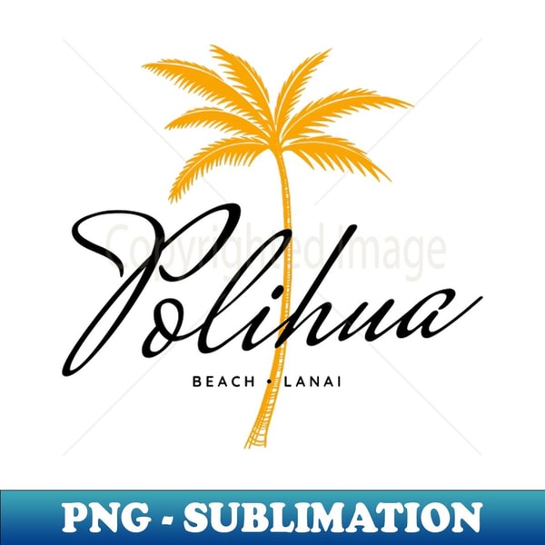 Polihua Beach, Lanai Minimal Vintage Style - Premium Sublimation Digital Download