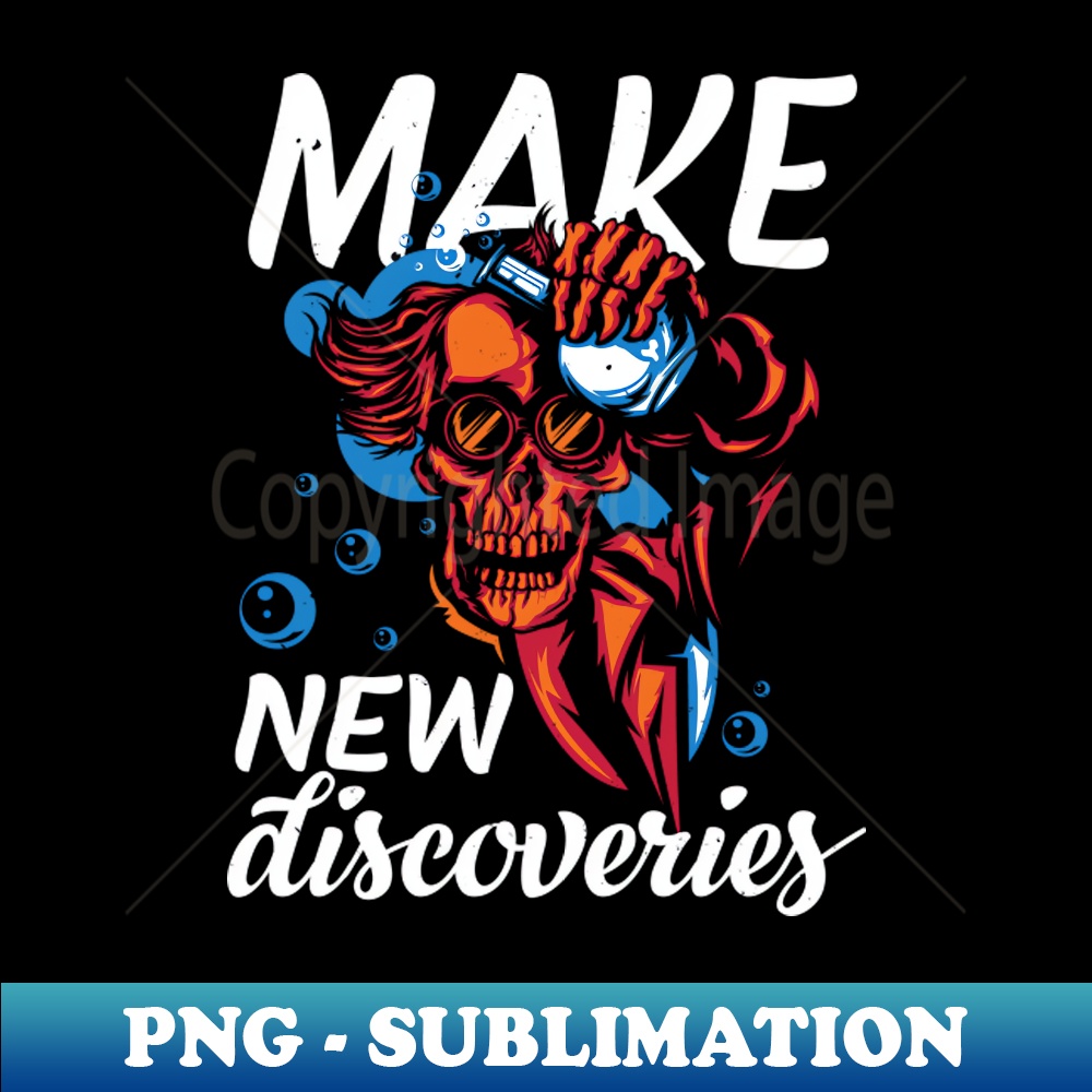 Make New Discoveries Skull Mad Scientist or Chemist - Premium PNG Sublimation File
