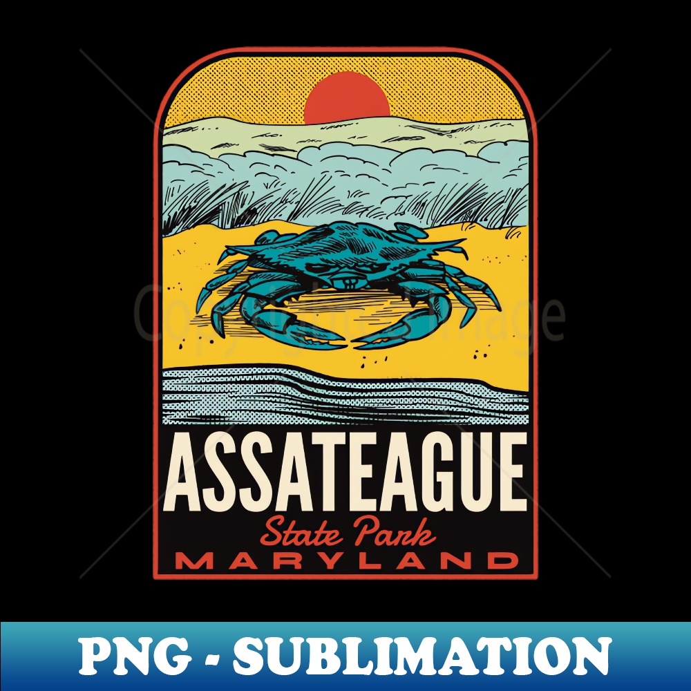 Assateague State Park MD Vintage Travel - Aesthetic Sublimation Digital File