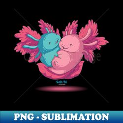axolotl in love - png transparent digital download file for sublimation