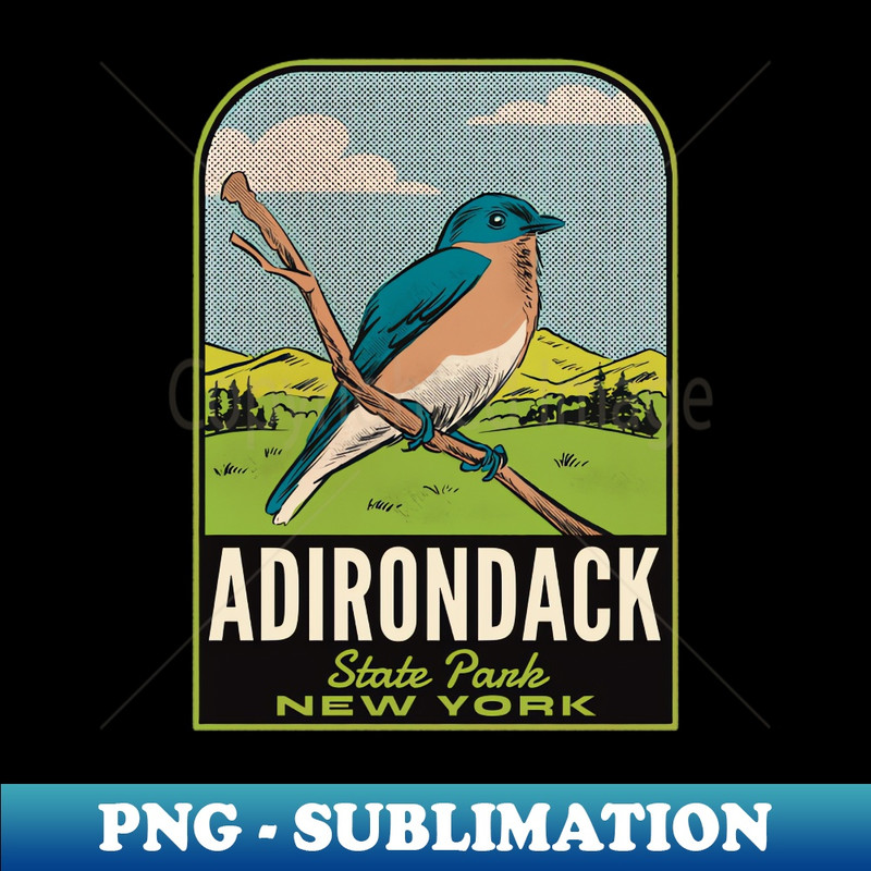 Adirondack State Park NY Vintage Travel - High-Resolution PNG Sublimation File