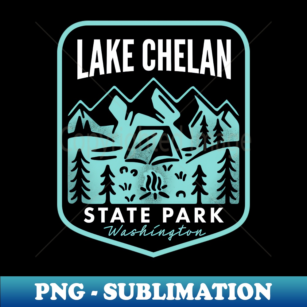Lake Chelan State Park Washington - Decorative Sublimation PNG File