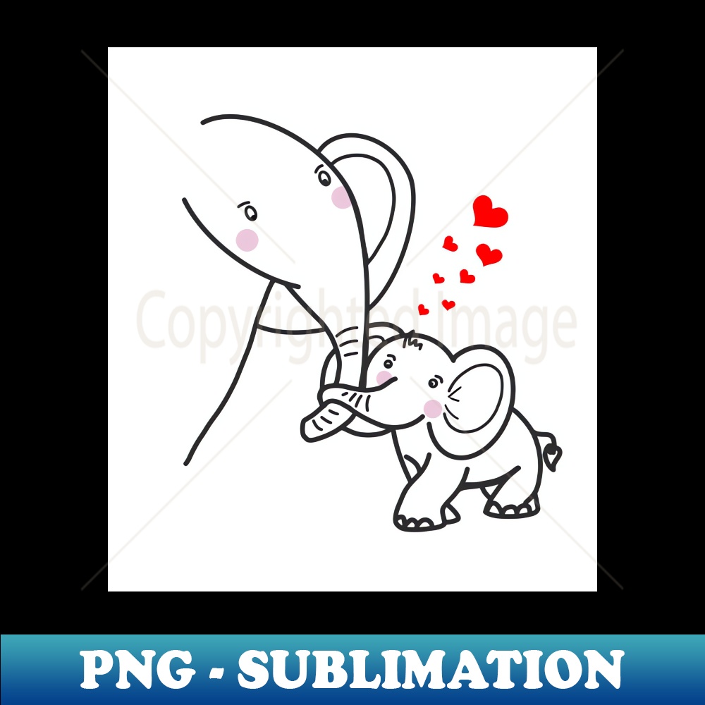 elephant and mama - Sublimation-Ready PNG File