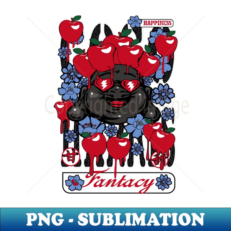 Black face man holding apples on his head - Sublimation-Ready PNG File