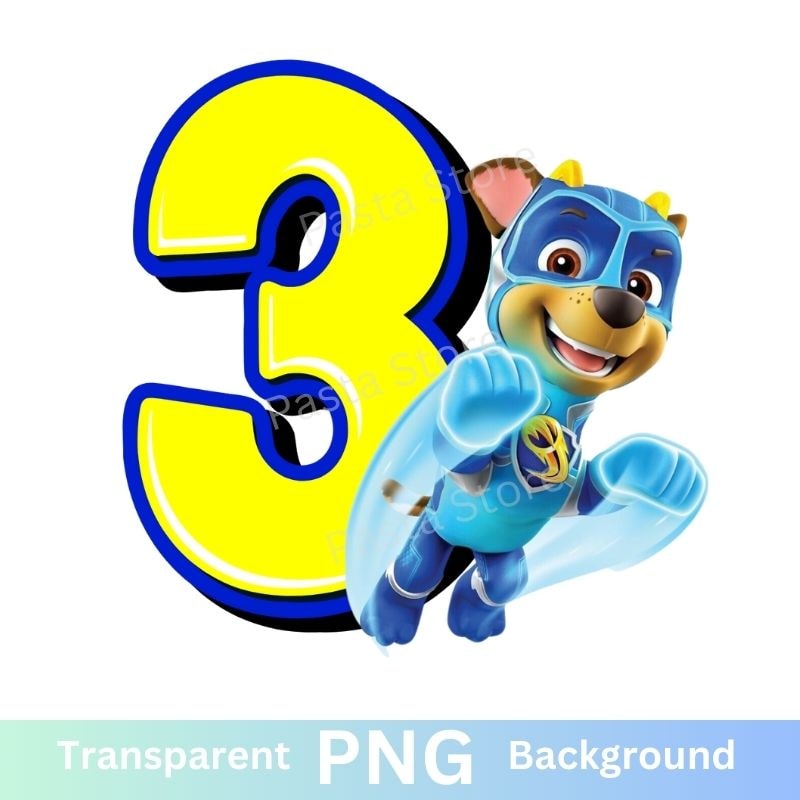 Paw Patrol Chase 3rd Birthday Three PNG.jpg