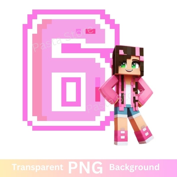 Minecraft Girl 6th Birthday PNG image transparent Six - Inspire Uplift