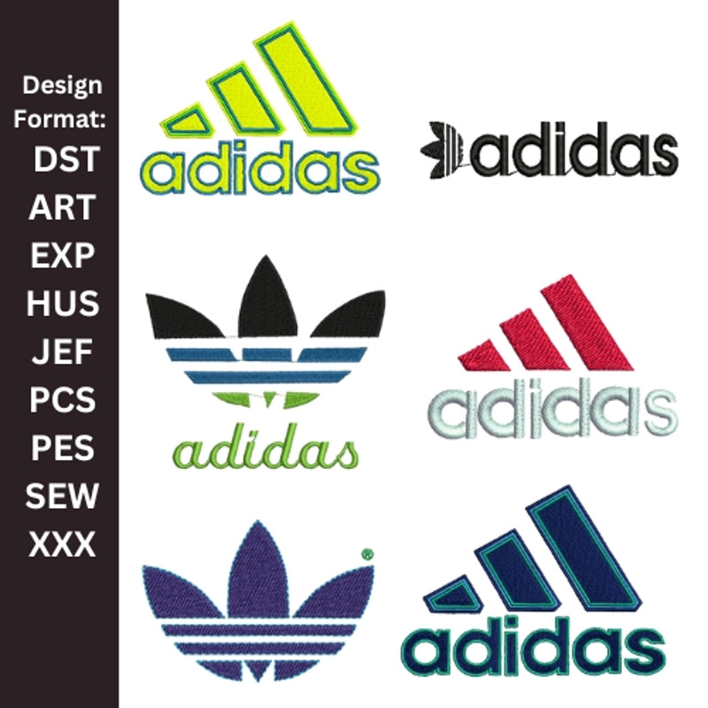 Adidas Embroidery Design Bundle Adidas Embroidery Logo Sportswear Embroidery Patterns Adidas Logo Vector 0