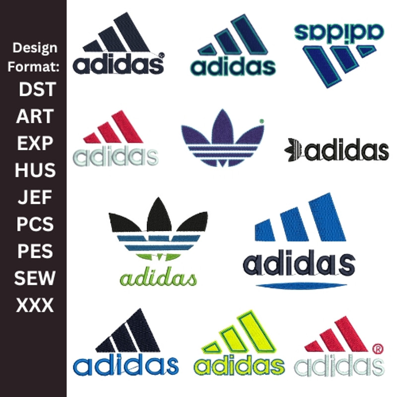 Adidas Embroidery Design Bundle Adidas Embroidery Logo Sportswear Embroidery Patterns Adidas Logo Vector Adidas 0