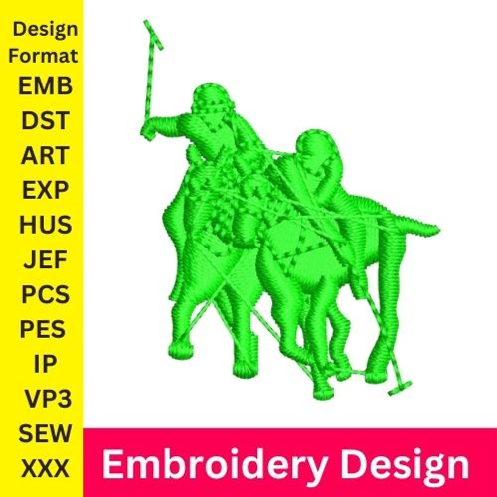 Polo Embroidery Design Horse Embroidery Polo Pattern  Horse Logo Polo Embroidery Horseman  Digital Download  0