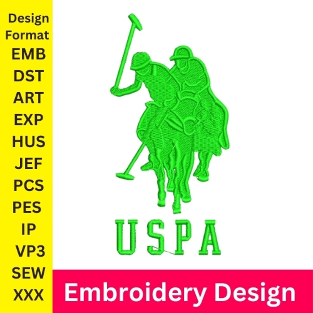 Polo Embroidery Design Horse Embroidery Polo Pattern  Horse Logo Polo Embroidery Horseman  Digital Download 0