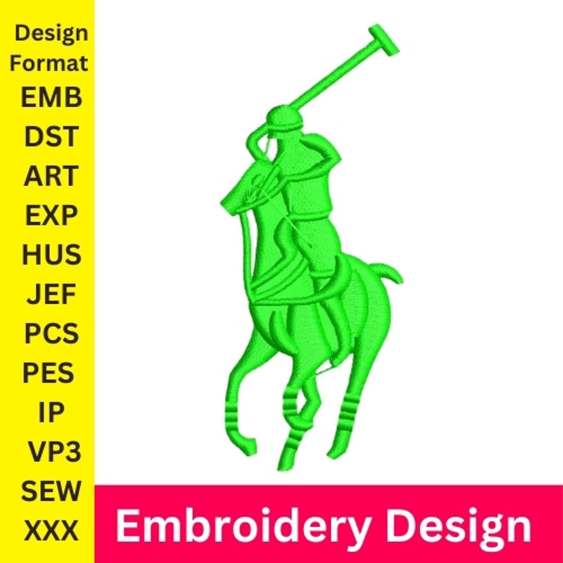Polo Embroidery Design Horse Embroidery Polo Pattern Horse Logo Polo Embroidery Horseman Digital Download 1
