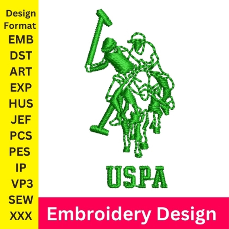 Polo Embroidery Design Horse Embroidery Polo Patterns Horse Logo Polo Embroidery Horseman Digital Download 0