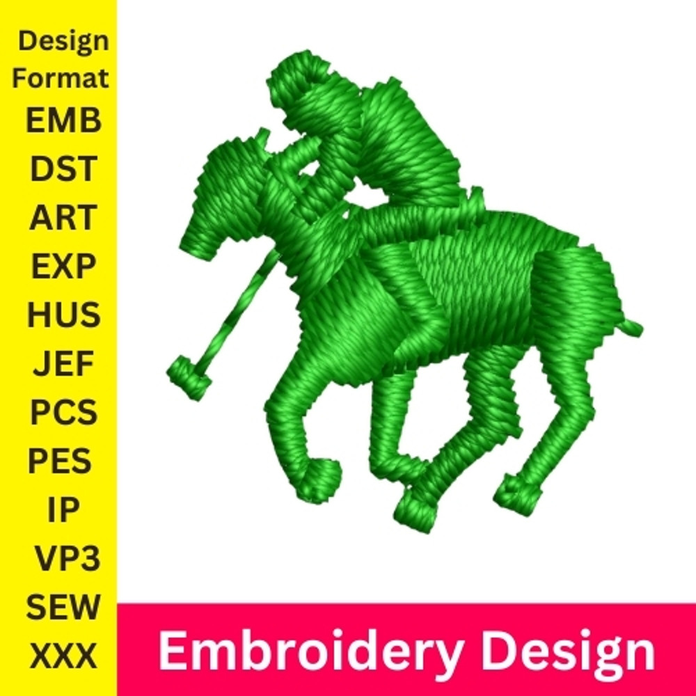 Polo Embroidery Design Horse Embroidery Polo Patterns Horse Logo Polo Embroidery Horseman Digital Download 0