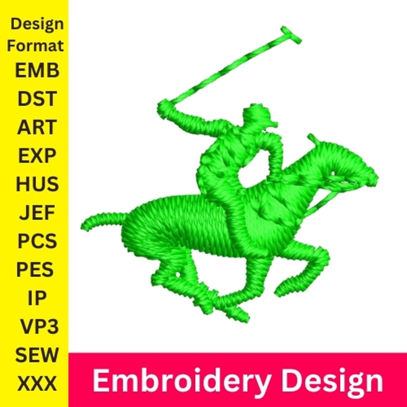 Polo Embroidery Design Horse Embroidery Polo Patterns Horse Logo Polo Embroidery Horseman Digital Download 0