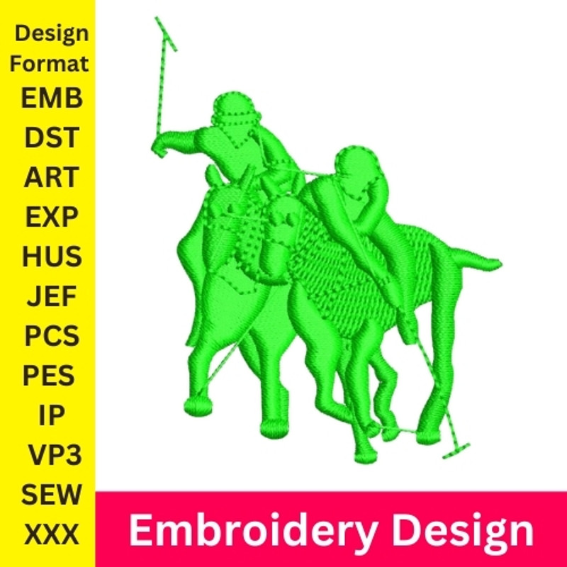 Polo Embroidery Design  Horse Embroidery  Polo Patterns  Horse Logo Polo Embroidery Horseman  Digital Product 0