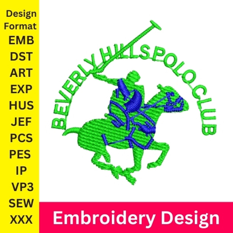 Polo Embroidery Design Horse Embroidery Polo Pattern Horse Logo Polo Embroidery Horseman Digital Product 1