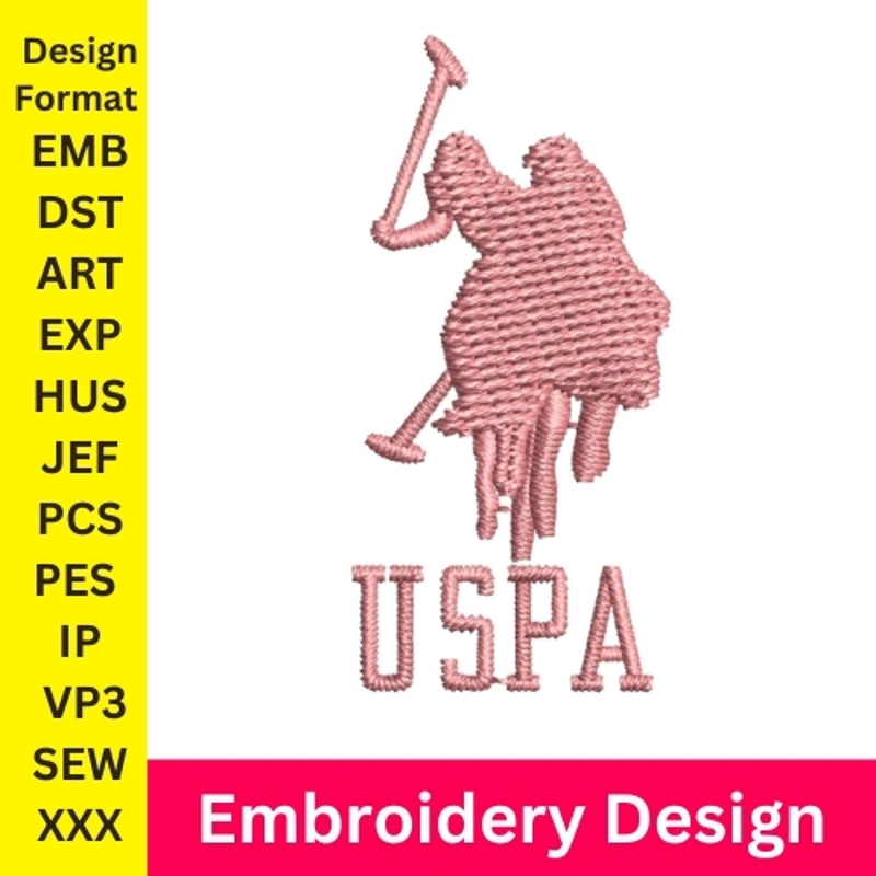 Polo Embroidery Design Horse Embroidery Polo Pattern Horse Logo Polo Embroidery Horseman Digital Product 0