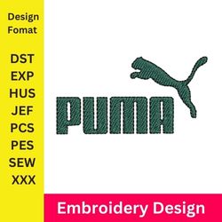 puma logo embroidery design, digital file, machine embroidery, puma stitch pattern, sport logo embroidery , puma logo-