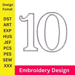embroidery numbers, embroidery design, 10 number, machine embroidery pattern, number embroidery, new number, numbers,,