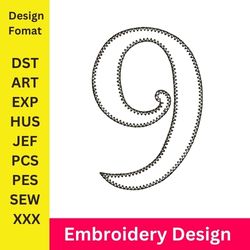 embroidery numbers, embroidery design, 9 number, machine embroidery pattern, number embroidery, new number, numbers,,