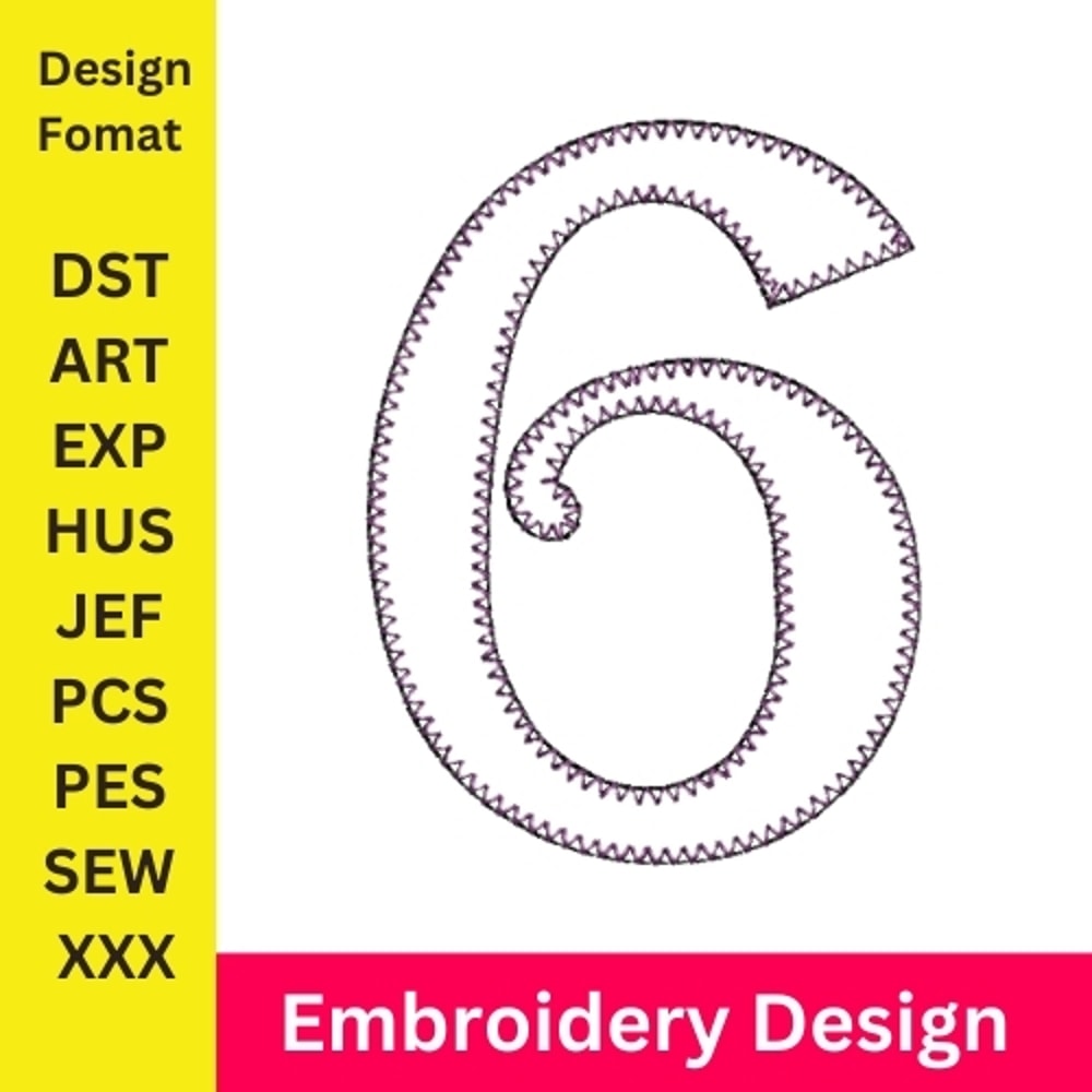 Embroidery Numbers Embroidery Design 6 Number Machine Embroidery Pattern Number Embroidery New Number Numbers 0
