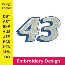 embroidery numbers, embroidery design, 43 number, machine embroidery pattern, number embroidery, new number, numbers