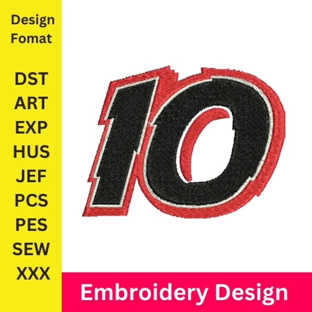 Embroidery Numbers Embroidery Design 10 Number Machine Embroidery Pattern Number Embroidery Number  0